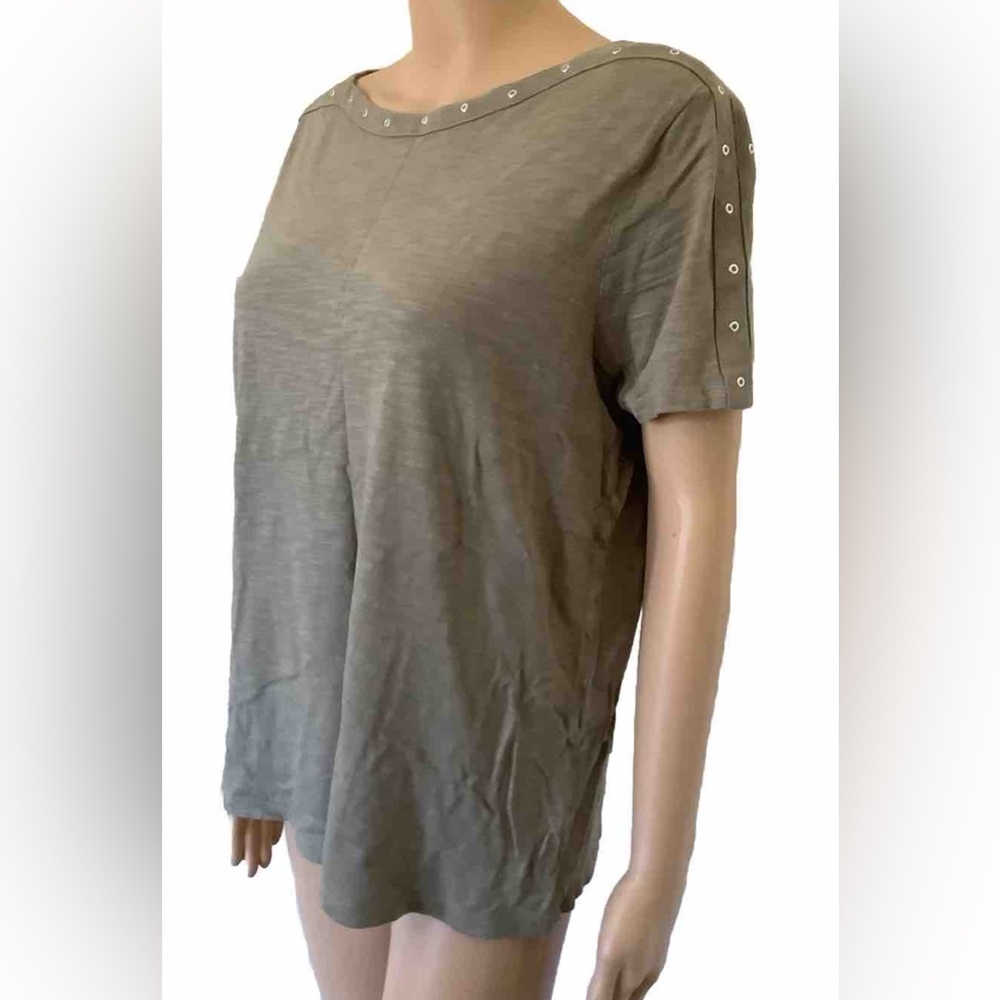 Chico's Top Size 2 Women's short sleeve cotton